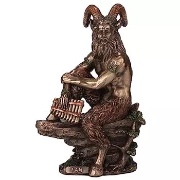 Veronese Design 6 1/8 Pan Греческий Бог дикой природы Статуя из смолы Холодное литье Бронзовая отделка