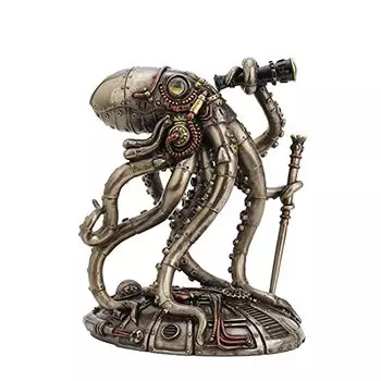Veronese Design 6 3/4 Inch Tall Steampunk Space Alien Octopus Cold Cast Bronzed Resin Sculpture