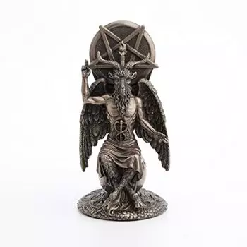 Veronese Design 8 1/2 Inch Baphomet Sitting on The Globe Fallen Wiccan Resin Statue Bronze Finish