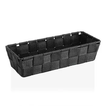 Versa Basket Medium Dark Gray Textile (19 x 9 x 19 cm)