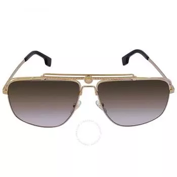 Versace Gray Gradient Brown Rectangular Men s Sunglasses VE2242 100289 61