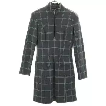 VERSACE Jeans Couture Wool Blend Check Pattern Long sleeve one piece Women Used