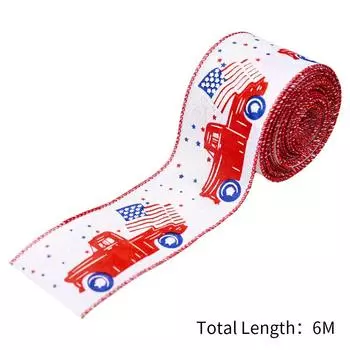 Versatile 6 Meter Independence Day Car Print Ribbon In Various Colors For Holiday Decorations Independence White Ribbon