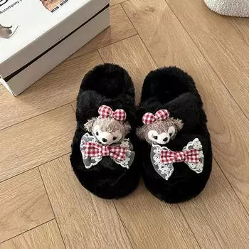 Versatile cartoon animation milk Huhu Mao Baotou drag women s shoes season fashion casual style comfortable home slippers 36-37