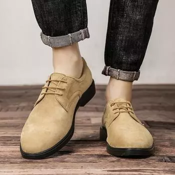 Универсальная повседневная деловая мужская обувь, модная ретро-классика, официальная офисная обувь для джентльменов, удобная обувь для прогулок на свежем воздухе и вечеринок 38 коричневый