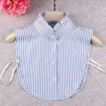 Versatile False Collar Collar Striped Shirt False Collar Shirt Decorative Temperament Versatile Loose And Comfortable Shirt Collar