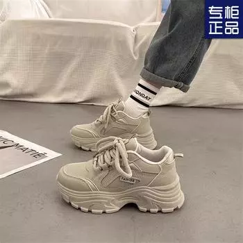 Versatile fried street super fire 2025 new popular casual sports shoes Hong Kong style shows feet small platform dad shoes women spring and autumn 35