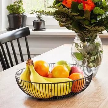 Versatile Fruit Basket For Convenient Storage Of Fruits Elegant Appearance Metal Fruits Basket gold HA103291 чёрный
