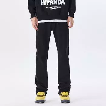 Versatile High Street American Small Straight Loose Versatile Jeans and Trousers 28 чёрный