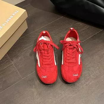 Versatile lace-up casual board shoes simple retro summer fashion new comfortable and lightweight soft sole 35