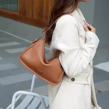 Versatile Large-capacity Crossbody Bag, A Versatile Casual Soft Leather Single-shoulder Bag коричневый