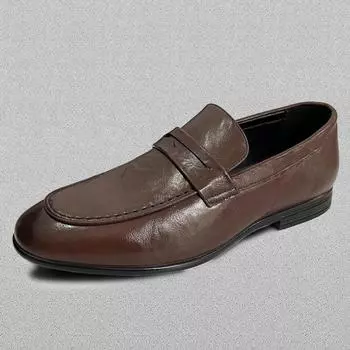 Versatile Leather Male Slip on Footwear Office Man Formal Shoes Wedding Party Men s Dress Shoes Breath Driving Loafers Moccasins 38 чёрный