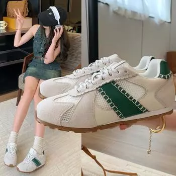 Versatile little white shoes ins tide thick baseplate shoes women s 2025 spring and autumn bread shoes student sports and leisure big head shoes 35