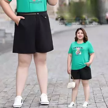 Versatile Loose Wide-leg Pants and Shorts Summer High-waisted Slimming Casual Pants 2XL чёрный