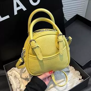 Versatile Lychee Pattern Handbag Women S High-End Niche Design Versatile Shoulder Messenger Bag розовый