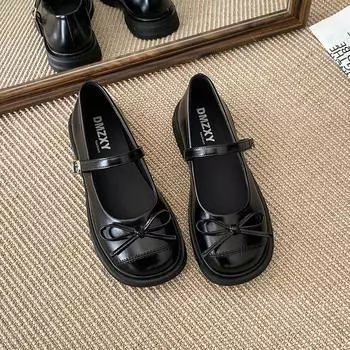 Versatile Mary Jane shoes women s spring new models with skirts, small leather shoes, fashionable commuter shoes 35