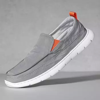 Versatile Men Canvas Shoes New Arrival Men Casual Shoes Breathable Walking Shoes Outdoor Handmade Loafer Men Sneakers Moccasins 39 чёрный