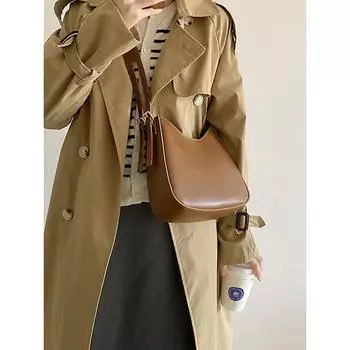 Versatile, messenger bag women s new trendy fashion retro armpit bag French niche single shoulder saddle bag чёрный