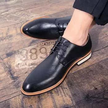 Versatile new men s shoes business dress work shoes men s British style soft sole black professional casual leather shoes men s generation 38