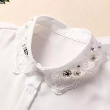 Versatile Organza Fake Collar Women S Chiffon Fake Collar Season Sweater Decorative Collar Black And White Fake Shirt Collar