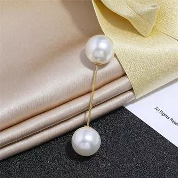 Versatile pearl brooch women s anti-light buckle one-word pin fixed clothes cardigan small pin corsage accessories