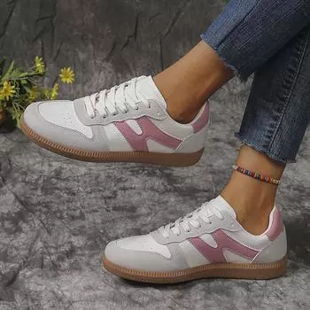 Versatile Soft Soled German Training Shoes Women Comfortable Lace Up Platform Sneakers Woman New Autumn Flat Shoes Female 36