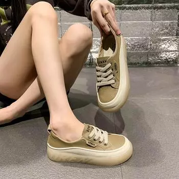 Versatile sports board shoes spring one-pedal new casual lazy 2025 soft-soled flat-soled white shoes women s loafers 35