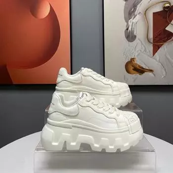 Versatile student senior sense, lightweight and heightened platform white shoes women s 2025 new spring popular low-top board shoes 35