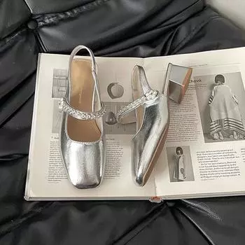 Versatile temperament Baotou sandals women s new summer wear with skirts, high heels, single shoes 35