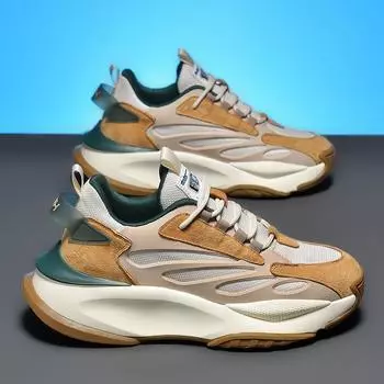 Versatile trend running shoes men s 2025 summer new low-top breathable sports shoes lightweight thick-soled wear-resistant casual shoes 39