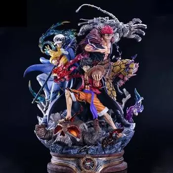 ВЕРШИНА ! Коллекция статуэток Фигурки ONE PIECE LUFFY + TRAFALGAR LAW + EUSTASS KID