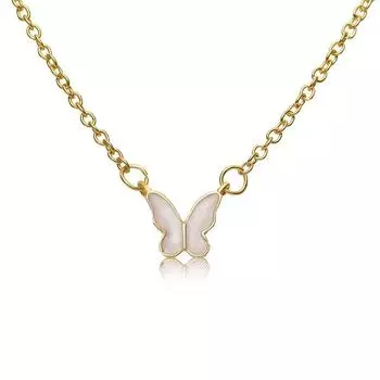 Версия акрилового кулон-бабочки, ожерелье для женщин, золотого цвета, ожерелье-бабочка, простые элегантные ювелирные изделия