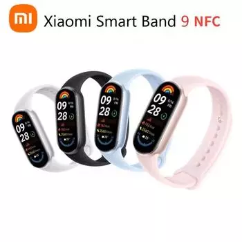 Версия CN Xiaomi Smart Band 9 NFC 1,62 AMOLED Ультрадолгое время работы от батареи 21 день Mi Smart Band 150+ спортивных режимов Фитнес-трекер Монитор сердечного ритма NFC чёрный