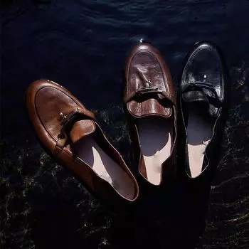 Версия из конской кожи ~ Европейские и американские ретро-туфли из старой промытой масляно-вощеной конской кожи с пряжкой и замком на одной педали 34 светло-коричневого