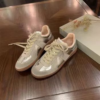 Версия из коровьей кожи ~ Корейская версия натуральной кожи, подходящей по цвету, на шнуровке, повседневные кроссовки для моральной подготовки, женские легкие дышащие спортивные туфли 35