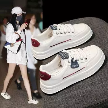 Версия из коровьей кожи~ кожаные маленькие белые туфли для женщин 2025 года, новые весенне-летние дышащие повседневные спортивные туфли для сноубординга, обувь на мягкой подошве для детей 35