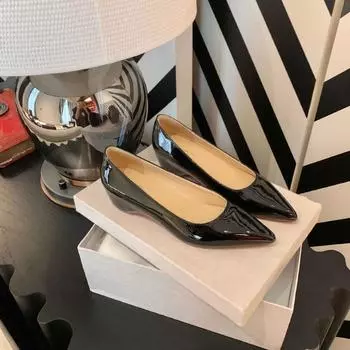 Версия из овчины~ 3,5 см внутреннее увеличение высоты острый носок неглубокий вырез плоская подошва одинарная обувь женская обувь для работы летом 34