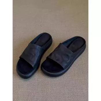 Версия из овчины~ шлепанцы на толстой подошве для женской носки, новое ощущение высокого класса, красивые и универсальные, летом с юбками, крутые шлепанцы 35