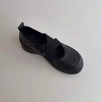Версия из овчины~ спортивные туфли Мэри Джейн на платформе с перекрестными ремешками, маленькие кожаные туфли с круглым носком, балетки, женские ретро туфли с мелким вырезом 35