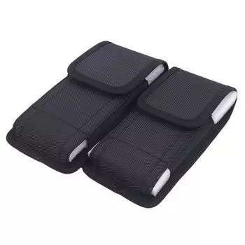 Vertical Plus Leather Case Smartphone Bag Belt Pocket Nylon Storage Bag Mobile Phone Carrying Case M чёрный