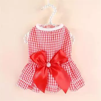 Vertical Stripe Butterfly Dress Soft Material Durable General High Demand Polyester Fashionable Cat s Pet Clothes Pet Clothes XS