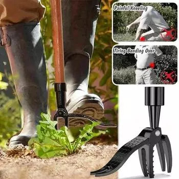 Vertical Weeder Weed Puller Easy Weeding Head Replacement Claw Foot Pedal Weeder Outdoor Garden Gardening Digging Tool Weed чёрный