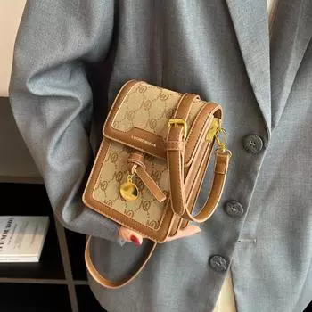 Вертикальная квадратная мини женская сумка через плечо, модная женская сумка в стиле ретро, сумка через плечо со столетним принтом, сумка через плечо для мобильного телефона