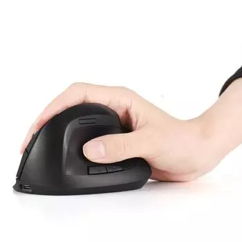 Вертикальная мышь беспроводная перезаряжаемая 2.4GHz эргономичная скорость движения 2400 6-кнопочная игровая и офисная M