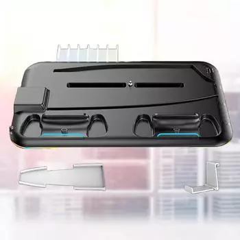 Вертикальная охлаждающая подставка для игрового шлема, подставка для контроллера, зарядное устройство, диск для хранения с RGB-подсветкой DC5V-5.5V для PS VR2 PS5 чёрный