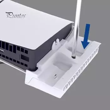 Вертикальная охлаждающая подставка для игровой консоли со световым индикатором, нескользящая конструкция, многофункциональная зарядная подставка с охлаждающим вентилятором для PS5 Slim белый