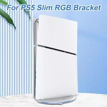 Вертикальная подставка для консоли RGB, игровая подставка с 2 USB-концентраторами и Type-C, экономит место, устойчивая, с противоскользящим ковриком для PS5 Slim Disc/Digital Edition