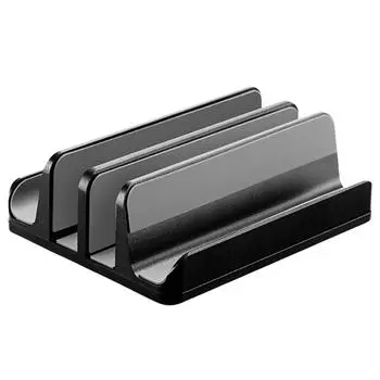 Вертикальная подставка для ноутбука, 4 слота, настольная док-станция для ноутбука, регулируемая подставка для ноутбука MacBook/Dell/HP/Surface чёрный