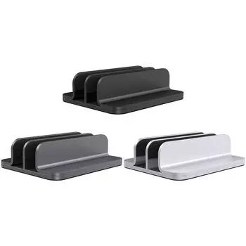 Вертикальная подставка для ноутбука, регулируемая настольная подставка с двумя слотами, настольная подставка для ноутбука из алюминиевого сплава, держатель для планшета и телефона, аксессуар для ноутбука серый