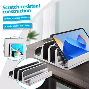 Вертикальная подставка для ноутбука, регулируемая настольная док-станция для ноутбука, компактная подставка для ноутбука для Macbook/планшета/телефона чёрный
